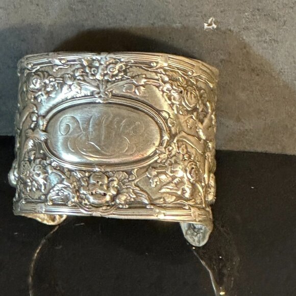 Antique Gorham Circa 1890 Small Cuff Angel Bracelet Sterling Silver 925 Cherub - Picture 10 of 10